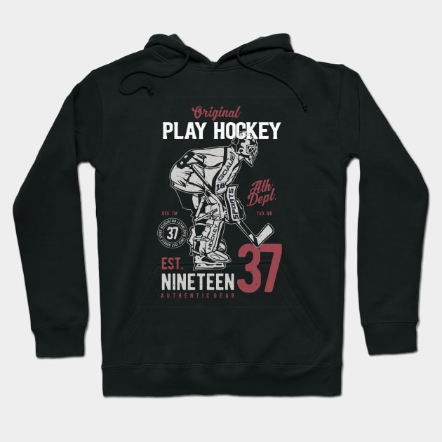 Vintage Hockey Hoodie by letnothingstopyou